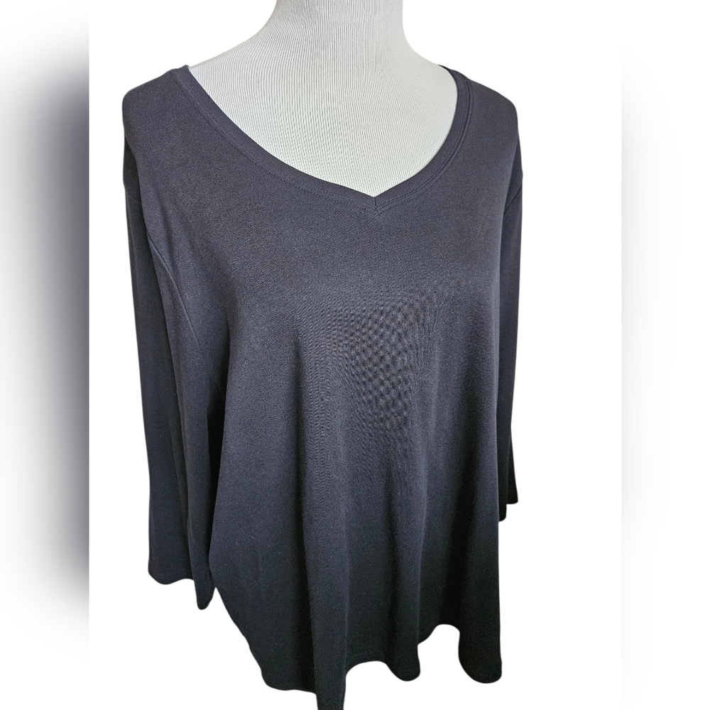 Kim Rodgers Black Long Sleeve Knit Top Size 3X
